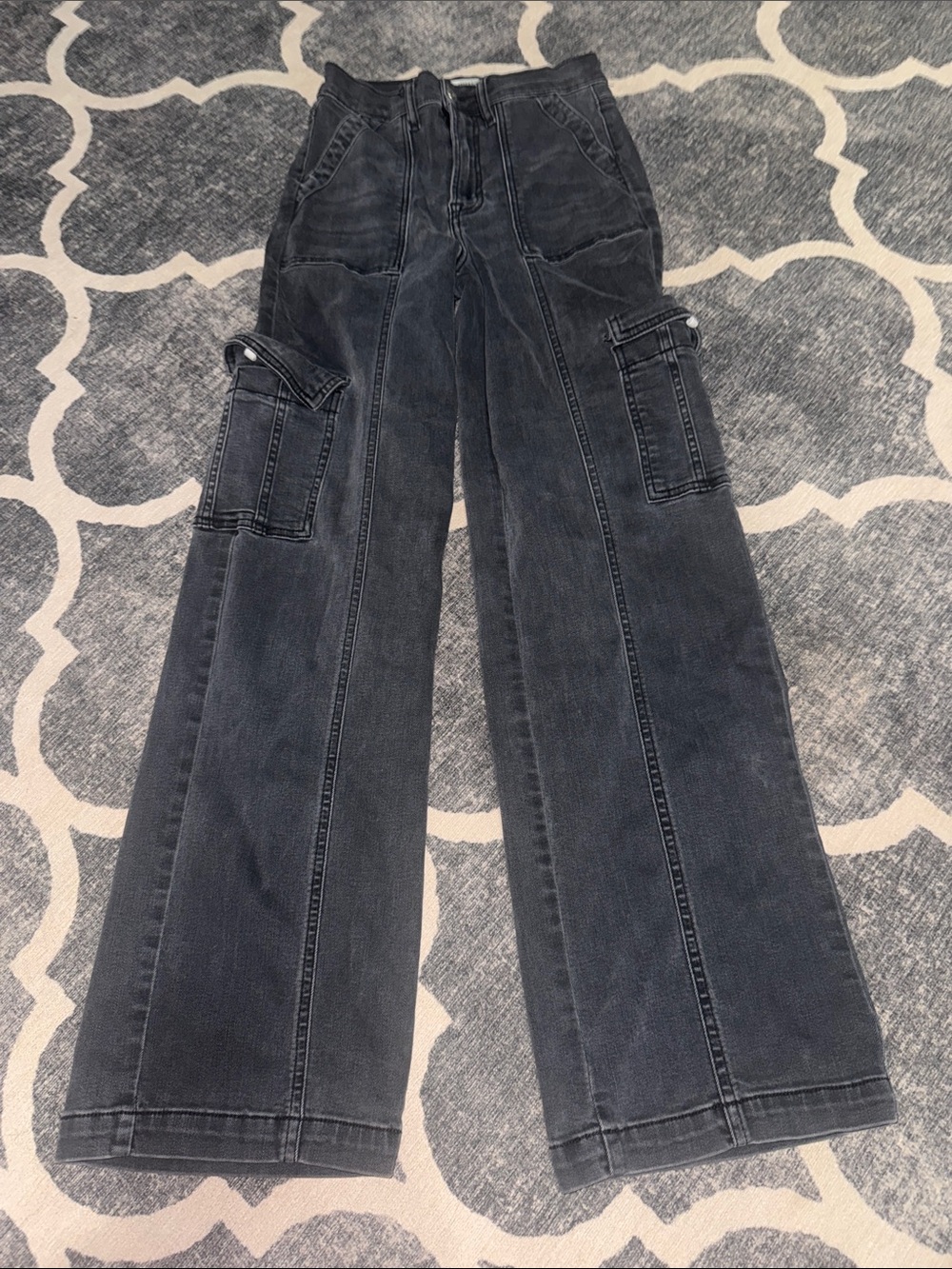 Hidden Jeans cargo Wide Leg Jeans Womens 25 black Cargo